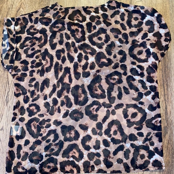 SHEIN Cheetah see-through/mesh shirt - Picture 2 of 3